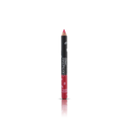 Red lip pencil with black cap on a white background