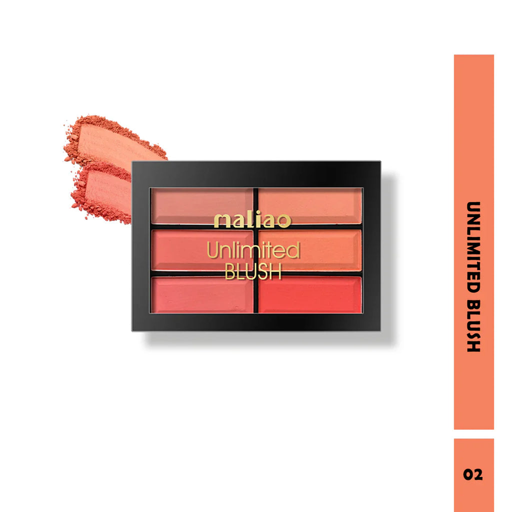 Makeup blush palette with four shades and 'Mailao' branding on a white background.