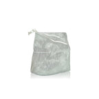 Mesh storage bag with drawstring on a white background