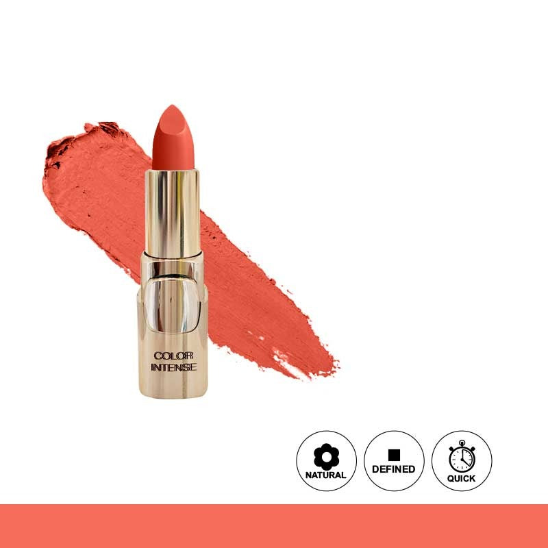 Lipstick with a swatch of color on a white background