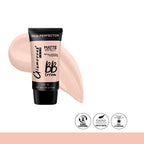Glamorous BB Cream tube with beige color swatch on a white background