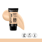 Glamorous BB Cream tube with beige color swatch on a white background