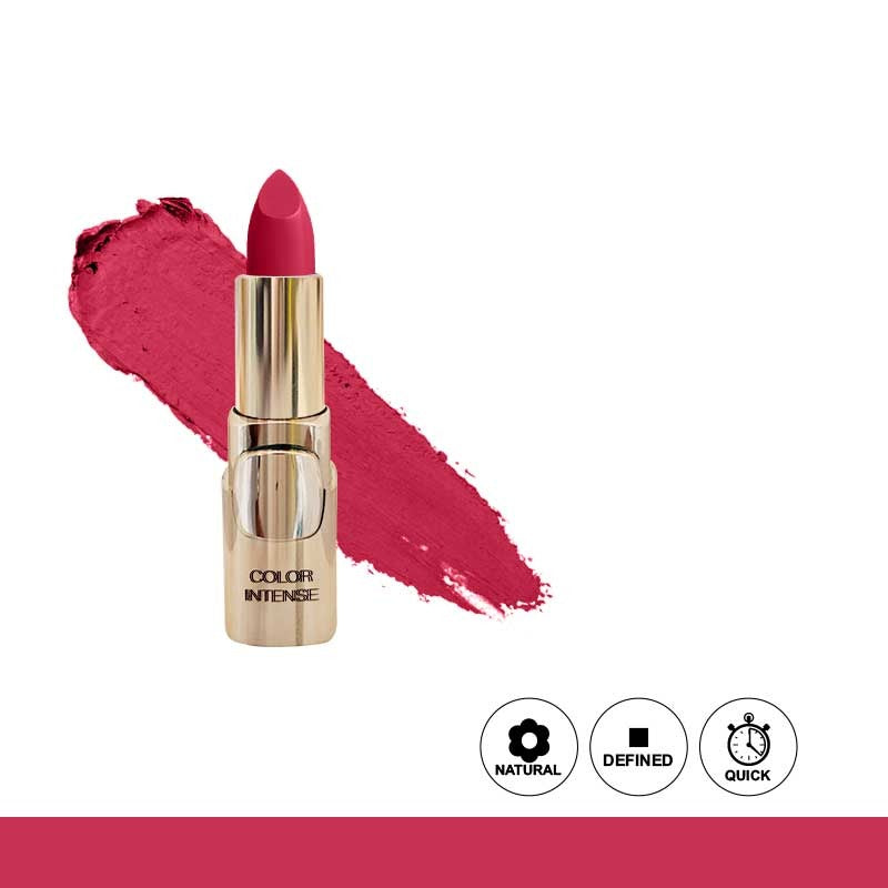 Lipstick with a swatch of color on a white background