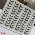 Set of false eyelashes on a tray with a clear background