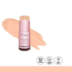 Makeup stick with pink packaging on a white background