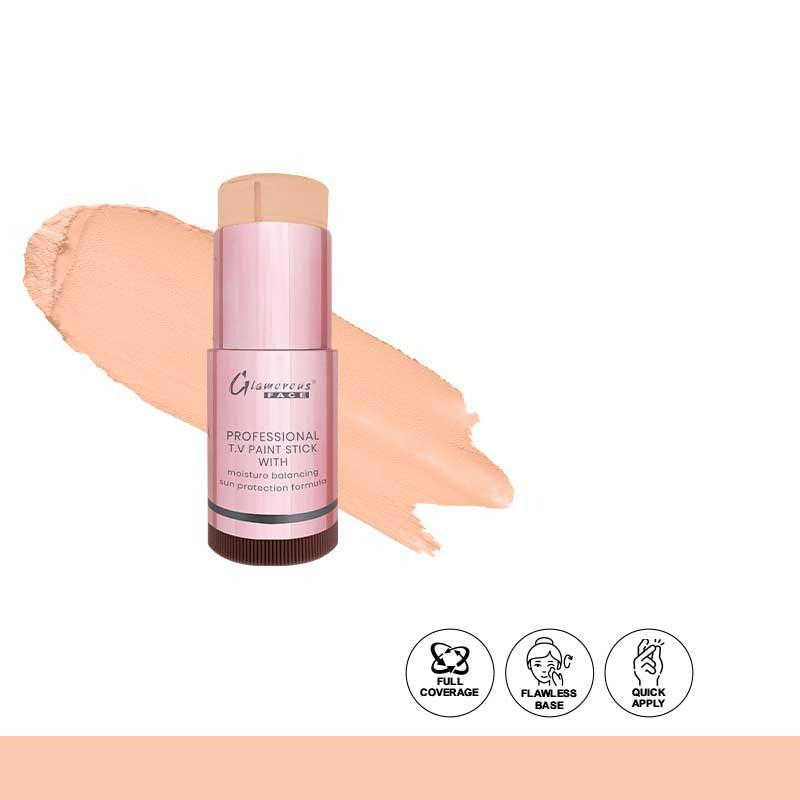 Makeup stick with pink packaging on a white background