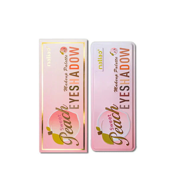 Two makeup palettes labeled 'Sweet Peach' by maliao on a white background