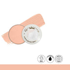 Glamorous Aqua Base Make-up with pink color swatch on a white background