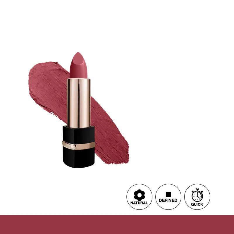 Lipstick with a swatch on a white background