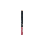Lip liner pencil with black casing and red tip on a white background