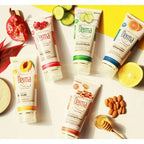 Collection of Derma Shine skincare products with natural ingredients on a bright background