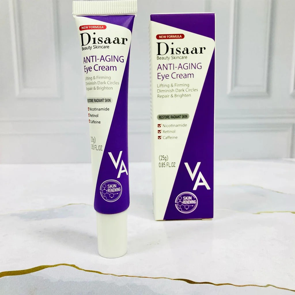Disaar Anti-Aging Eye Cream tube and packaging on a white background