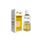 Makeup remover toner bottle and packaging on a white background