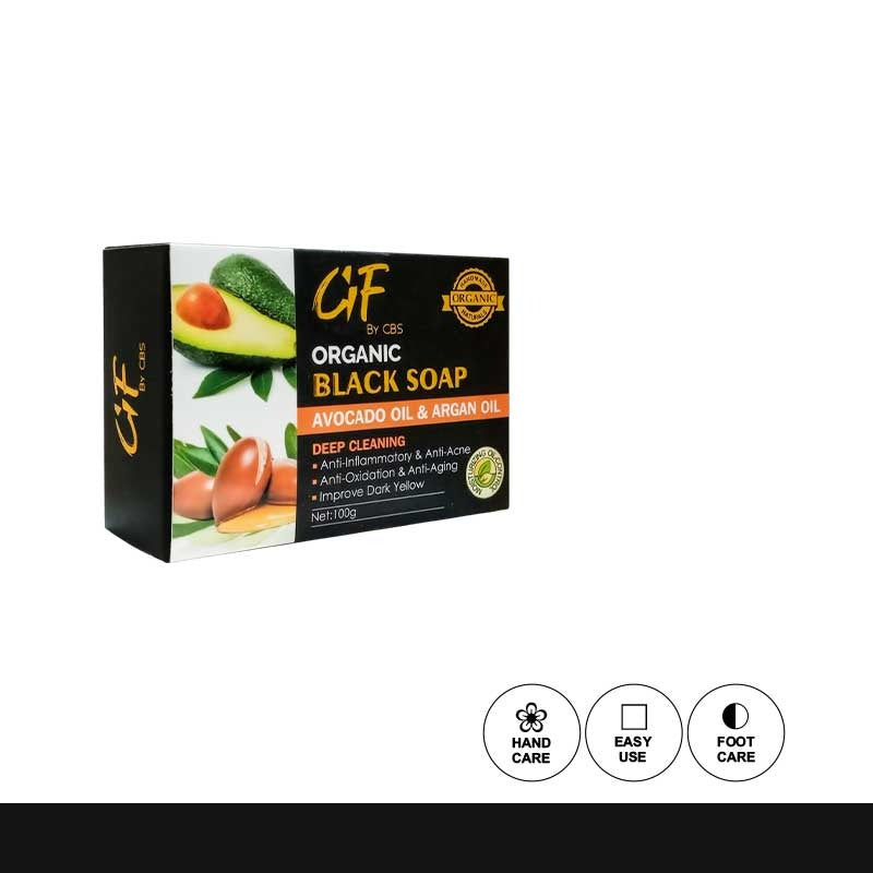 Glamorous Face Organic Black Soap Avocado & Argan Oil