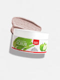 Jar of Golden Pearl Apple Glow Scrub with a swatch on a white background