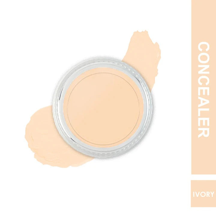 Concealer jar with a swatch on a white background
