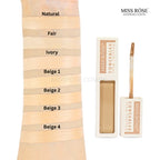 Miss Rose Long-Lasting Concealer with color swatch chart on a white background