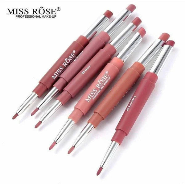 Miss rose 2 In 1 Lip Liner + Lipstick(Pack of 6) Nude