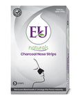 Box of EU Naturals Charcoal Nose Strips on a white background