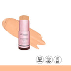 Makeup stick with pink packaging on a white background