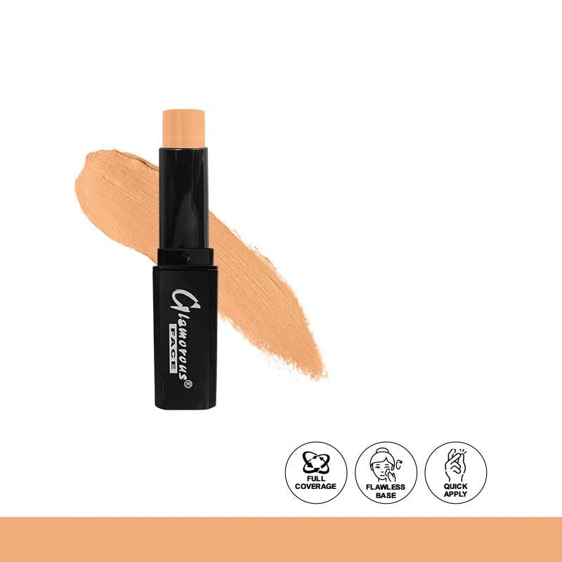 Concealer stick with swatch on a white background