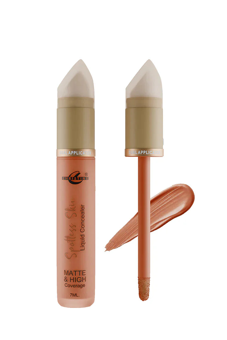 Two liquid concealer products with a swatch on a white background