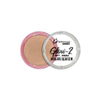 Glamorous Face Glow-2 highlighter with pink and clear lids on a white background
