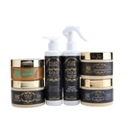 Silky Cool Gold hair care product set on a white background