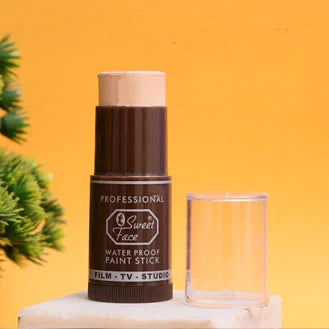 Paint stick with a brand logo on a yellow background