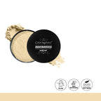 Loose powder container with open lid showing beige powder, brand 'Colorfulite' visible.