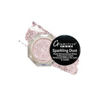 Glamorous Face Sparkling Dust with a white background